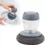 Soap Dispensing Kitchen Scrubber Brush with Steel Wire Ball